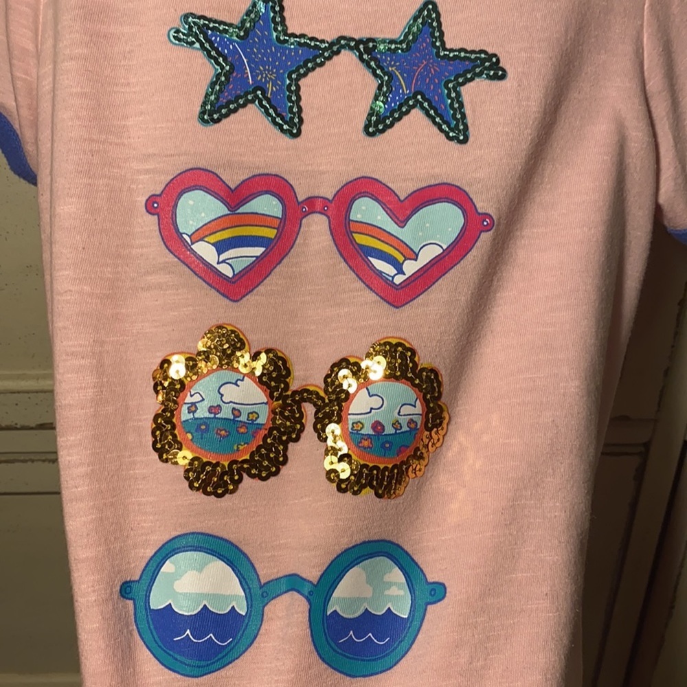 Cat & Jack sunglasses summer shirt Pink XS (4/5) - Picture 4 of 7